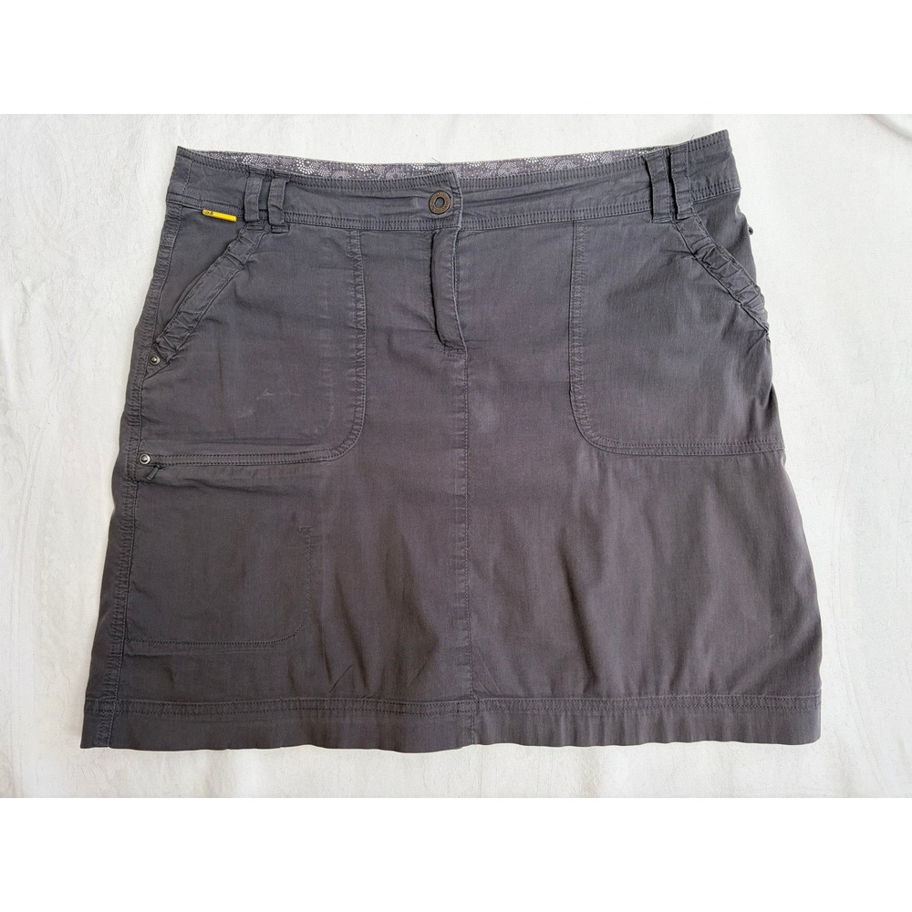 Active Lole  Grey Cargo Mini Skirt Size 10 Outdoor Hiking Travel Stretch Active